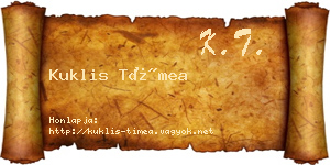 Kuklis Tímea névjegykártya