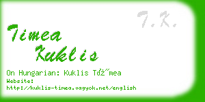 timea kuklis business card